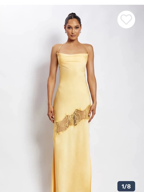 Meshki Dresses & Skirts - Meshki Sunbeam Satin Maxi Dress with Lace Inset